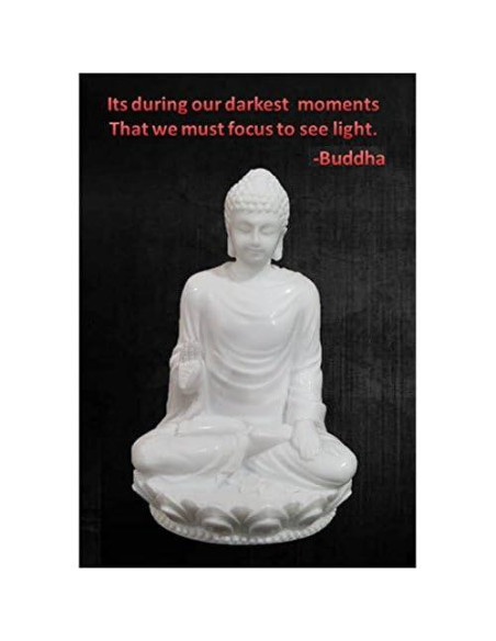 Estatua de Buda 7.62 cm - Mármol Polimérico Blanco - Meditación