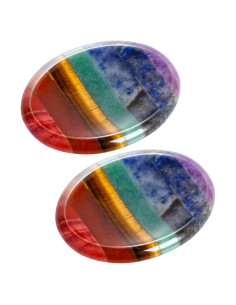 Juego de 2 Piedras de Pulgar Sanadoras Marrywindix 7 Chakras