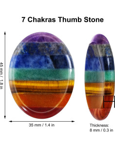 Juego de 2 Piedras de Pulgar Sanadoras Marrywindix 7 Chakras 2