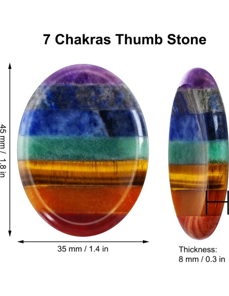 Juego de 2 Piedras de Pulgar Sanadoras Marrywindix 7 Chakras