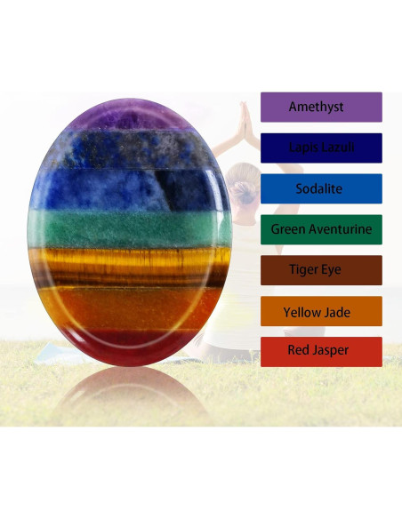 Juego de 2 Piedras de Pulgar Sanadoras Marrywindix 7 Chakras