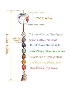 Adorno Colgante Árbol de Vida 7 Chakras Hecho a Mano 29-30.5 cm 2