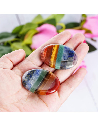 Juego de 2 Piedras de Pulgar Sanadoras Marrywindix 7 Chakras