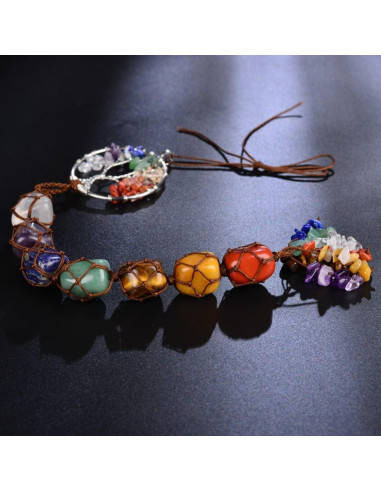 Adorno Colgante Árbol de Vida 7 Chakras Hecho a Mano 29-30.5 cm