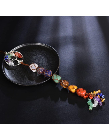 Adorno Colgante Árbol de Vida 7 Chakras Hecho a Mano 29-30.5 cm