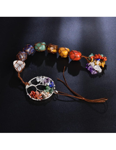Adorno Colgante Árbol de Vida 7 Chakras Hecho a Mano 29-30.5 cm