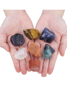 Juego de 7 Piedras de Chakra SUNYIK - Cristales Naturales Sin Pulir 2