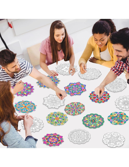 Set de 48 Recortes Mandala Naozinebi para Colorear 20cm Set de 48 Recortes Mandala Naozinebi para Colorear 20cm