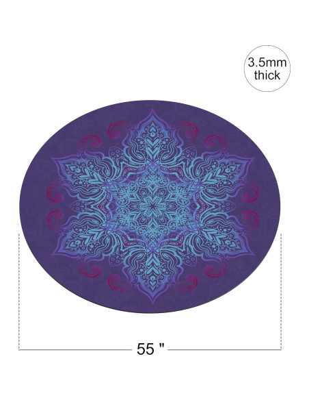 Alfombrilla de Yoga Keolorn Redonda 140cm Suede Antideslizante