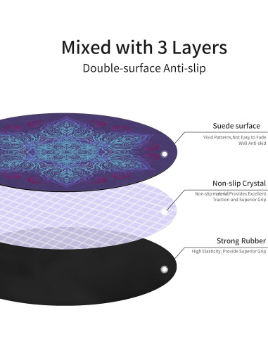 Alfombrilla de Yoga Keolorn Redonda 140cm Suede Antideslizante