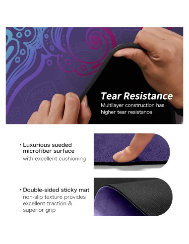 Alfombrilla de Yoga Keolorn Redonda 140cm Suede Antideslizante