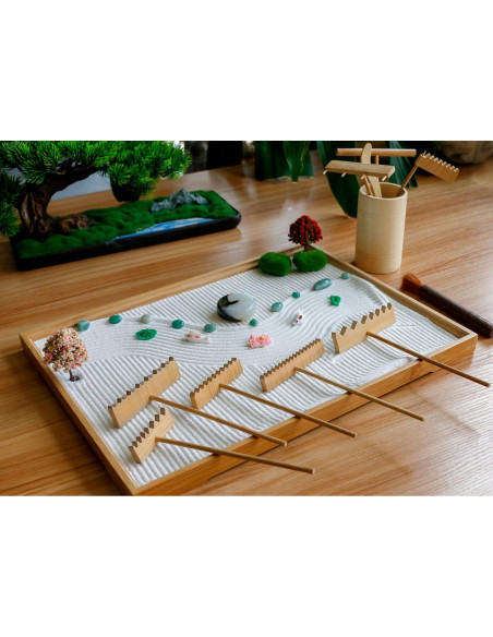 Kit de Jardín Zen JJJ Arts - 31 Piezas con Rastrillos y Accesorios