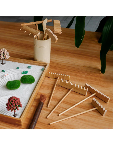 Kit de Jardín Zen JJJ Arts - 31 Piezas con Rastrillos y Accesorios