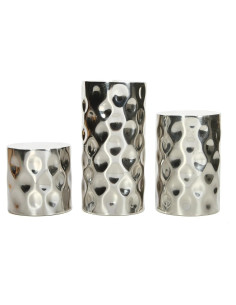 Soportes de Vela de Pilar Plateados Hosley - 3 Tamaños