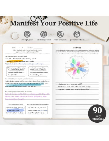 Diario de Manifestación 5 MINUTOS AL DÍA Beige 21.6x14.2 cm