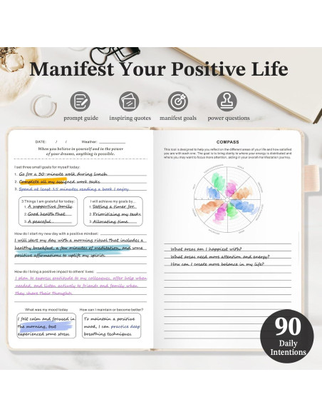 Diario de Manifestación 5 MINUTOS AL DÍA Beige 21.6x14.2 cm