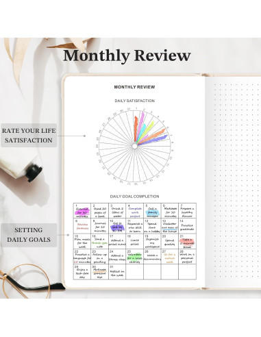 Diario de Manifestación 5 MINUTOS AL DÍA Beige 21.6x14.2 cm