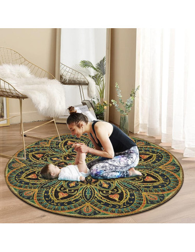 Alfombrilla de Yoga Redonda Knsbk 140cm Antideslizante 3.5mm