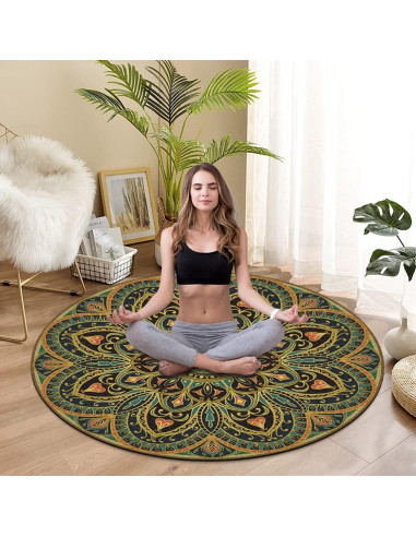 Alfombrilla de Yoga Redonda Knsbk 140cm Antideslizante 3.5mm