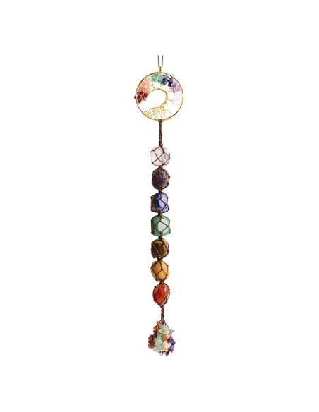 Adorno Colgante Árbol de la Vida 7 Chakras iSTONE 27.9 cm Adorno Colgante Árbol de la Vida 7 Chakras iSTONE 27.9 cm