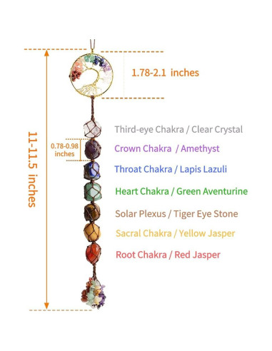 Adorno Colgante Árbol de la Vida 7 Chakras iSTONE 27.9 cm