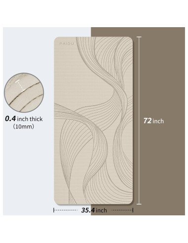 Alfombrilla de Yoga PAIDU Grande 182.88x91.44 cm Antideslizante