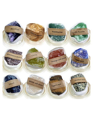 12 Cristales Chakra Crudos Grandes Zhaocaicrab 4-6 cm