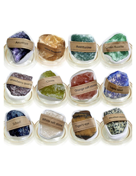 12 Cristales Chakra Crudos Grandes Zhaocaicrab 4-6 cm