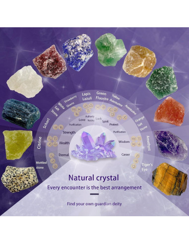 12 Cristales Chakra Crudos Grandes Zhaocaicrab 4-6 cm