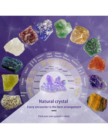 12 Cristales Chakra Crudos Grandes Zhaocaicrab 4-6 cm