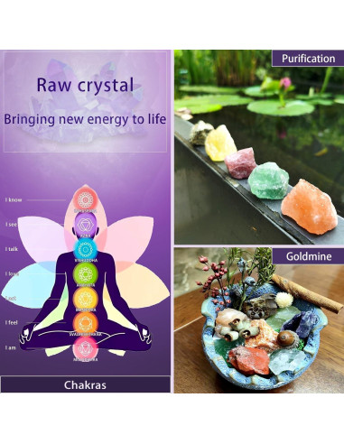 12 Cristales Chakra Crudos Grandes Zhaocaicrab 4-6 cm