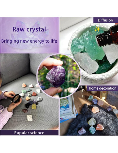 12 Cristales Chakra Crudos Grandes Zhaocaicrab 4-6 cm