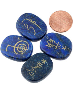 Piedras de Chakra Mookaitedecor 4 Piezas Lápiz Lazuli Reiki 2