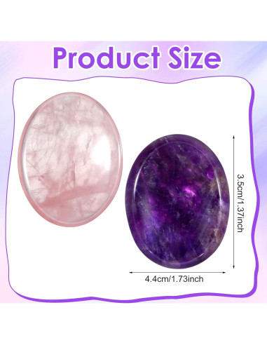 2 Piezas de Piedra de Preocupación Amatista HJZHII 4.4x3.5cm