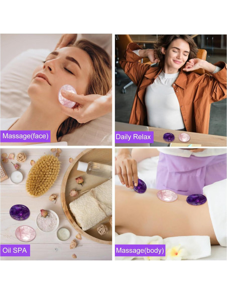 2 Piezas de Piedra de Preocupación Amatista HJZHII 4.4x3.5cm