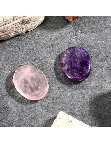 2 Piezas de Piedra de Preocupación Amatista HJZHII 4.4x3.5cm
