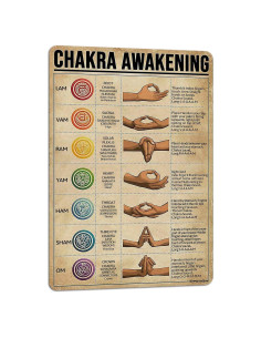 Cartel de Metal Vintage PAIION Despertar del Chakra 30x20 cm