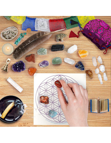 Kit de Altar y Meditación Dancing Bear 35 Piezas Cristales