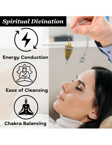 Péndulo de Metal Sanador Amazing Gemstones - Bobina Dura 5.08cm