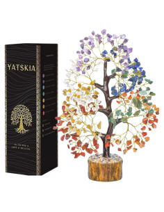 Árbol de Cristales de Chakra YATSKIA - 25 cm, Energía Positiva