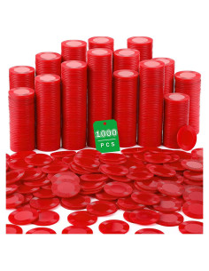 Fichas de Póker Leitee 1000 Pcs Plástico Rojo 3.81 cm
