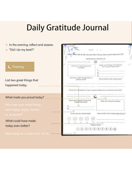 Diario de Gratitud Carta Lusso Negro - Escritura Reflexiva Guiada Diario de Gratitud Carta Lusso Negro - Escritura Reflexiva Guiada