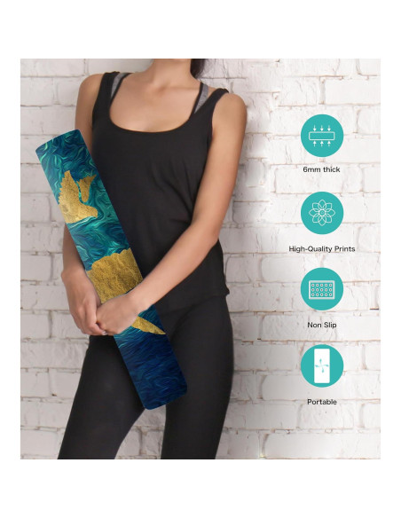 Alfombrilla de Yoga Antideslizante Knsbk 183x61cm 6mm Verde