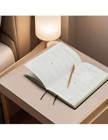 Diario de Gratitud Carta Lusso Negro - Escritura Reflexiva Guiada