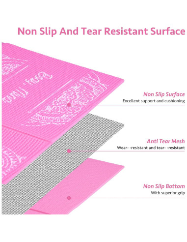 Esterilla de Yoga Plegable RUILIXIN Antideslizante 172.72x60.96cm
