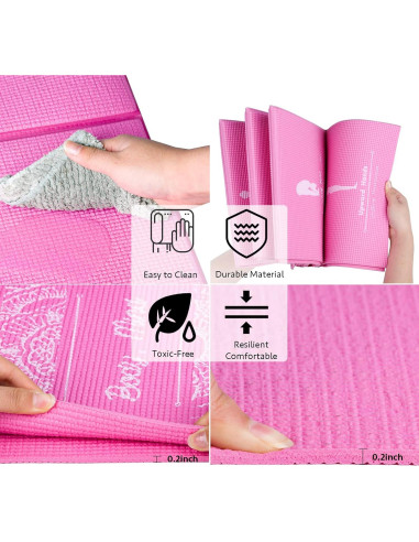 Esterilla de Yoga Plegable RUILIXIN Antideslizante 172.72x60.96cm