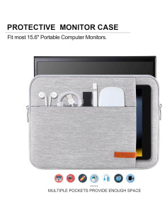 Funda Portátil Lacdo 15.6" Resistente al Agua Gris 2