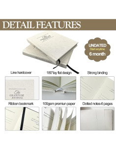 Diario de Gratitud HOTYGUAL Beige 12.7x20.3 cm Tapa Dura 2