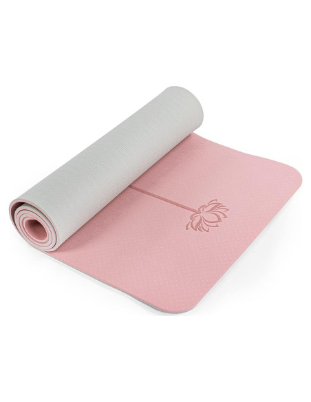 Alfombrilla de Yoga Antideslizante UMINEUX 6 mm Rosa y Gris