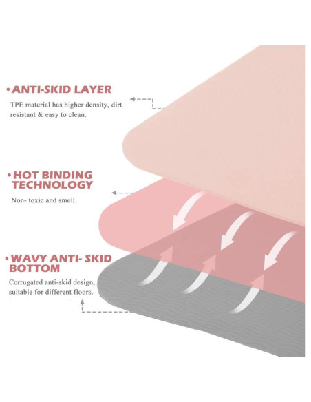 Alfombrilla de Yoga Antideslizante UMINEUX 6 mm Rosa y Gris